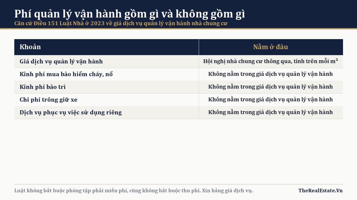 Phí quản lý vận hành và phí dịch vụ tiện ích: khoản nào nằm ở đâu