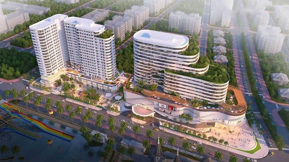 Phối cảnh Diamond Sky nhìn từ trên cao với mặt nước phía trước
