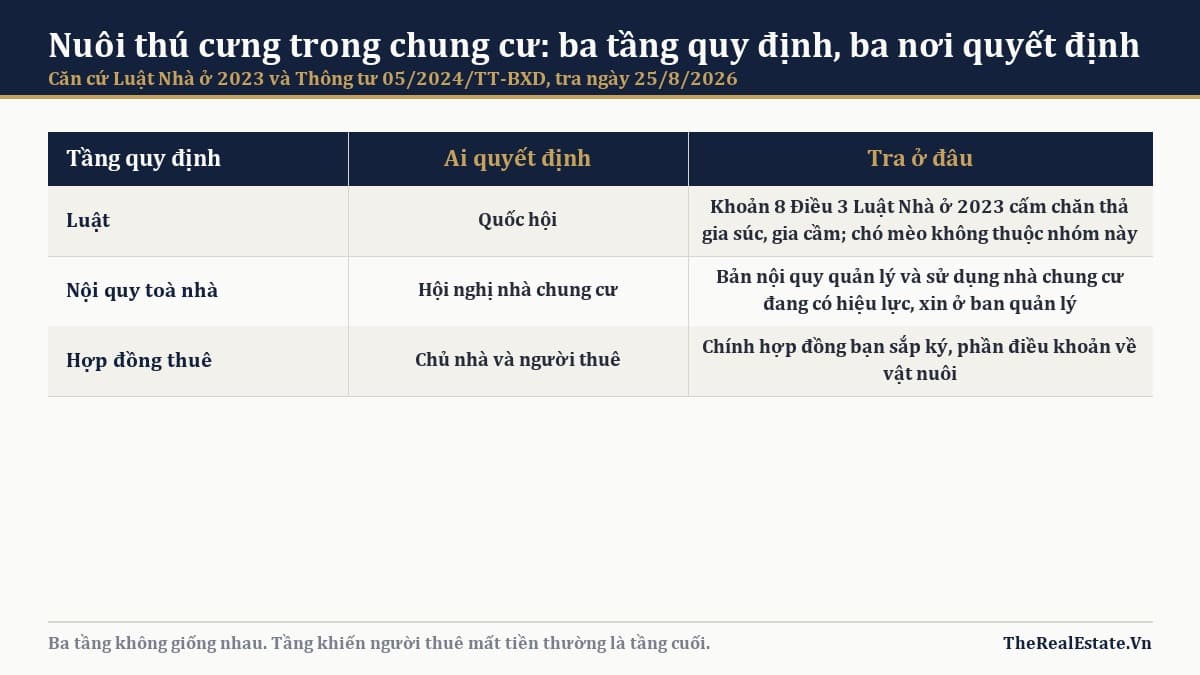 Nuôi chó mèo trong chung cư: ai được quyền cấm