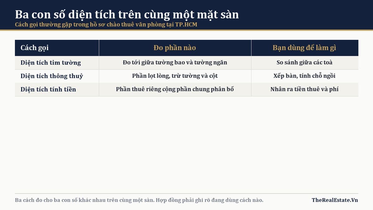 Thông thuỷ hay tim tường: cách tính diện tích thuê văn phòng
